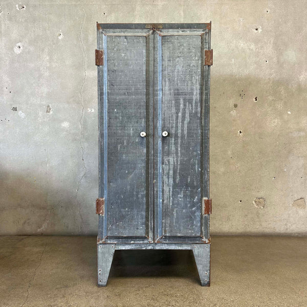 Vintage Dohrmann Hotel Supply Industrial Galvanized Steel Cabinet c. 1930-40s