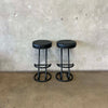 Vintage Post Modern Black Barstools
