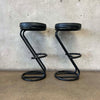 Vintage Post Modern Black Barstools