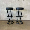 Vintage Post Modern Black Barstools