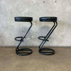 Vintage Post Modern Black Barstools
