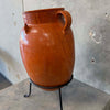 Vintage Mexican Folk Pottery Olla / Pot with Iron Stand c. 1950s
