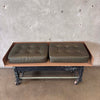 Industrial Bench on Wheels w/Leather Cushions Product Image