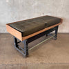 Industrial Bench on Wheels w/Leather Cushions Product Image