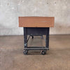 Industrial Bench on Wheels w/Leather Cushions Product Image