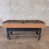Industrial Bench on Wheels w/Leather Cushions Product Image