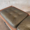 Industrial Bench on Wheels w/Leather Cushions Product Image