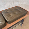 Industrial Bench on Wheels w/Leather Cushions Product Image