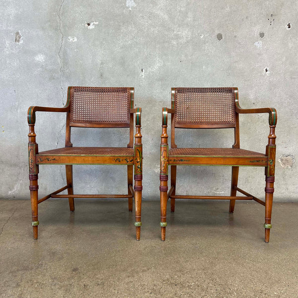 Century Furniture Co. Caned Arm Chairs