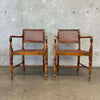 Century Furniture Co. Caned Arm Chairs