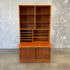 Mid Century Teak Secretary Desk Cabinet With Key