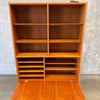 Mid Century Teak Secretary Desk Cabinet With Key