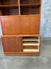 Mid Century Teak Secretary Desk Cabinet With Key