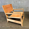 Pair Leather & Plywood Architectural Lounge Chairs Product Image