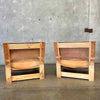 Pair Leather & Plywood Architectural Lounge Chairs Product Image