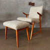 Vintage Late 60s Danish Arm Chair & Ottoman