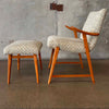 Vintage Late 60s Danish Arm Chair & Ottoman