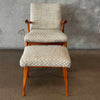 Vintage Late 60s Danish Arm Chair & Ottoman