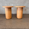 Pair of Joybird Bastian Honey Oak Pedestal End Tables Product Image