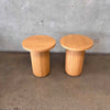 Pair of Joybird Bastian Honey Oak Pedestal End Tables Product Image