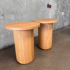 Pair of Joybird Bastian Honey Oak Pedestal End Tables Product Image