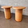 Pair of Joybird Bastian Honey Oak Pedestal End Tables Product Image