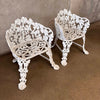 Pair of Vintage White Cast Aluminum Garden Chairs