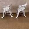 Pair of Vintage White Cast Aluminum Garden Chairs