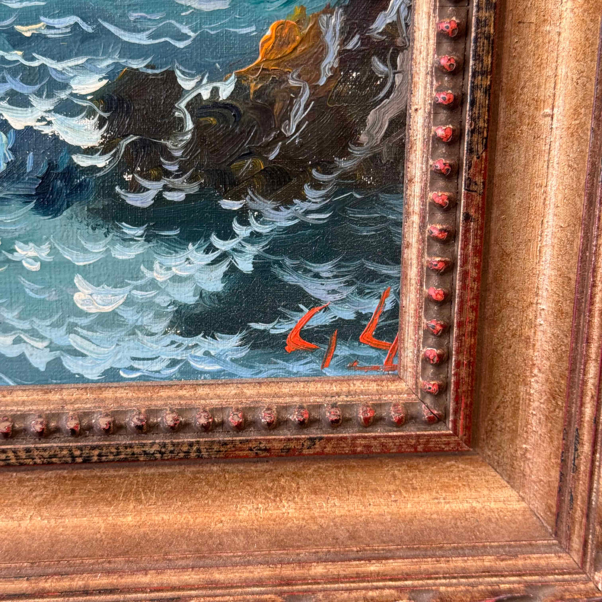 Mid Century Seascape Oil On Canvas - Signed