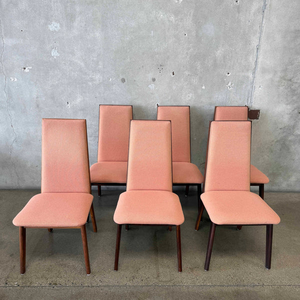 Set of 6 Mid Century Modern Walnut Dining Chairs