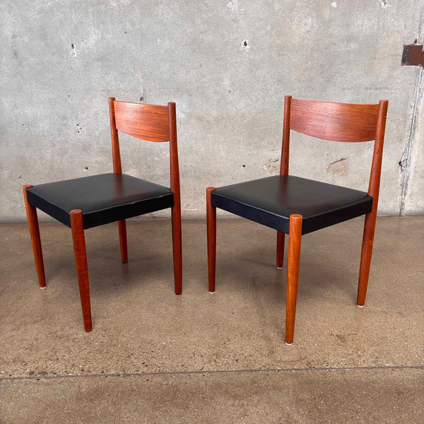 Mid Century Pair of Teak Dining Chairs by Poul Colther for Frem Rojle Denmark