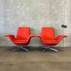 Atomic Dialogue Lounge Chairs w/ One Matching Ottoman - 3 Piece Set