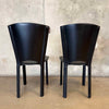 Pair of Post Modern Black Leather Chairs by Frag