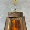 Mid Century Glass Panel Amber Swag Light (Works) Product Image