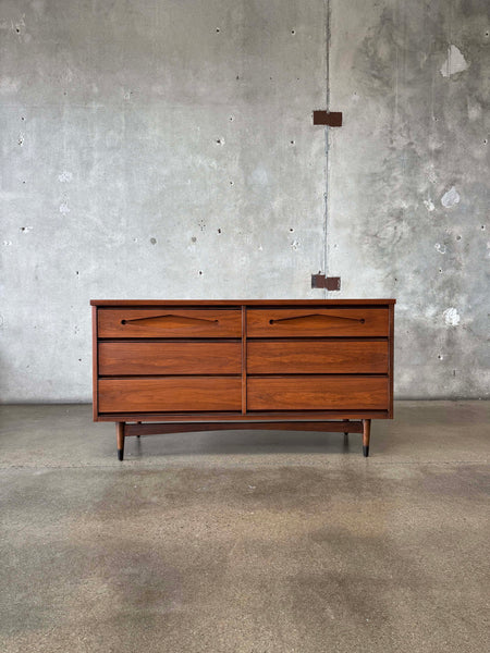 Mid Century Modern Walnut Dresser By Bassett Furniture