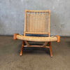 Mid Century Modern Hans Wegner Style Chair & Ottoman