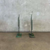 Pair of Vintage Metal Cactus Store Display From Millers Outpost