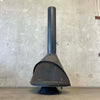 Vintage Mid Century Modern Malm "Zircon" Matt Black Metal Fireplace