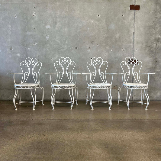 Set of Four Vintage Iron Patio Chairs