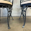 Pair of Vintage Salterini Iron Patio Arm Chairs w/ Junbrella Upholstery