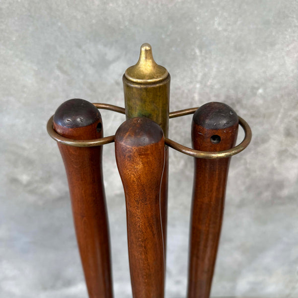 Mid Century Modern Vintage Seymour Fireplace (4) Piece Tool Set