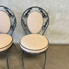 Pair of Vintage Salterini Iron Patio Side Chairs w/ Junbrella Upholstery