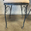 Pair of Vintage Salterini Iron Patio Side Chairs w/ Junbrella Upholstery