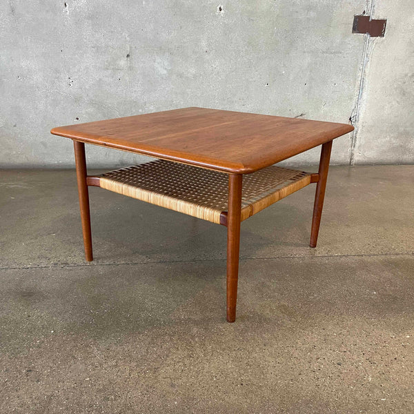 Danish Modern Teak/Cane Coffee Table by Gunnar Schwartz