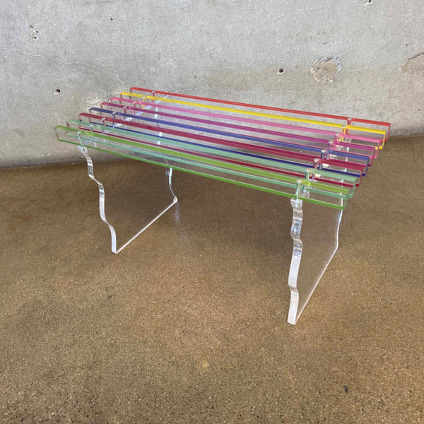 Post Modern Acrylic Rainbow Spectrum Slat Bench Product Image