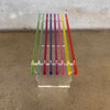 Post Modern Acrylic Rainbow Spectrum Slat Bench Product Image