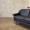 Mid Century Danish Leather Settee C. 1965