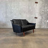 Mid Century Danish Leather Settee C. 1965