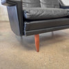 Mid Century Danish Leather Settee C. 1965