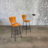 Pair of Iron & Wood Barstools by Arthur Umanoff